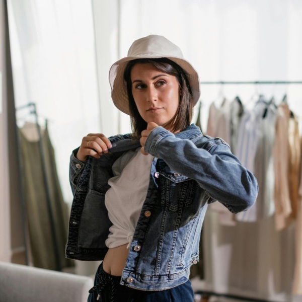 Giacca in Denim Unisex con T‑Shirt Annodata – Look Casual e Versatile